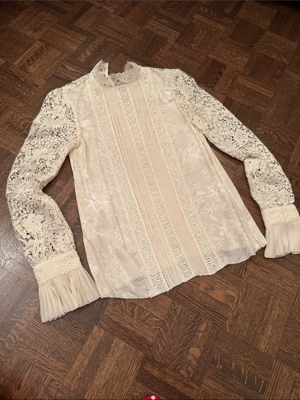 Erdem X H&M Silk & Lace blouse - Cream size 2